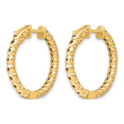 14K Yellow Gold 2 ct tw 28mm Lab-Grown Diamond Hoop Earrings – view 5