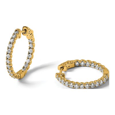 14K Yellow Gold 2 ct tw 28mm Lab-Grown Diamond Hoop Earrings – view 6