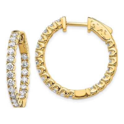 14K Yellow Gold 2 ct tw 28mm Lab-Grown Diamond Hoop Earrings
