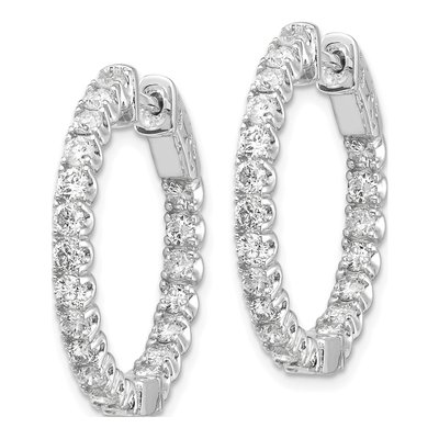 14K White Gold 2 ct tw 28mm Lab-Grown Diamond Inside-Out Hoop Earrings – view 2
