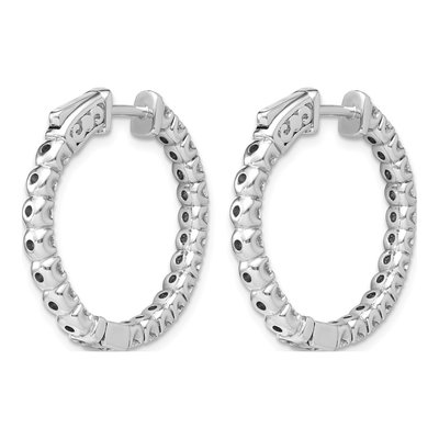 14K White Gold 2 ct tw 28mm Lab-Grown Diamond Inside-Out Hoop Earrings – view 4