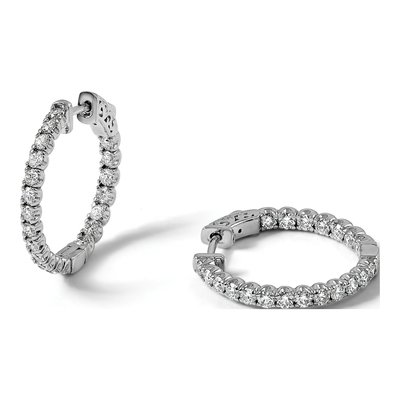 14K White Gold 2 ct tw 28mm Lab-Grown Diamond Inside-Out Hoop Earrings – view 5