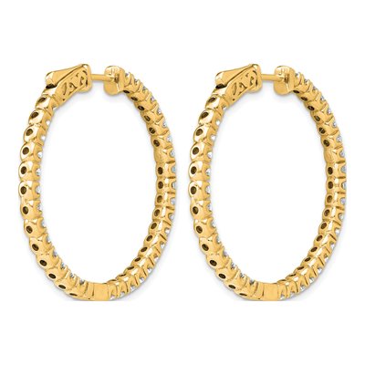 14K Yellow Gold 3.3 ct tw 36mm Diamond Inside-Out Hoop Earrings – view 5