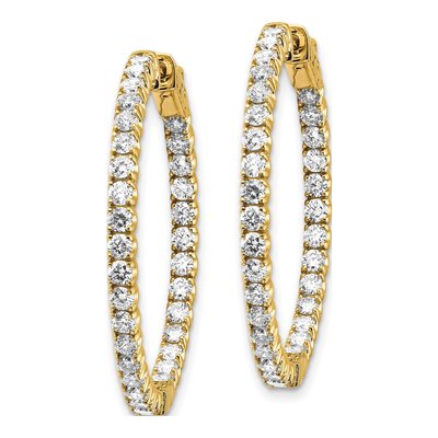 14K Yellow Gold 3 1/3 ct tw 37mm Diamond Hoop Earrings – view 2