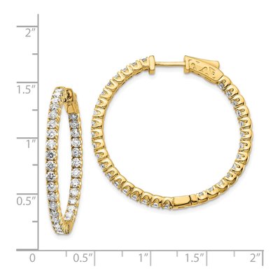 14K Yellow Gold 3 1/3 ct tw 37mm Diamond Hoop Earrings – view 5