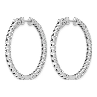 14K White Gold Diamond Inside-Out Hoop Earring Mounting – view 4