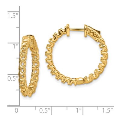14K Yellow Gold Inside-Out Hoop Earring Mounting – view 2