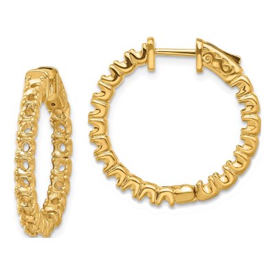 14K Yellow Gold Inside-Out Hoop Earring Mounting