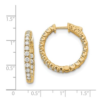 14K Yellow Gold 2.6 ct tw 25mm Diamond Inside-Out Hoop Earrings – view 2