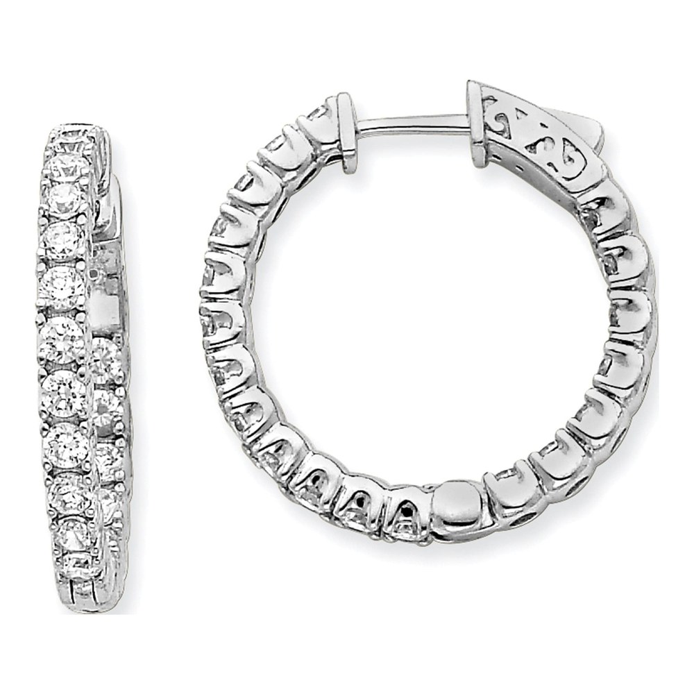 14K White Gold Round Hoop Safety Earring Mounting