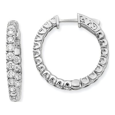 14K White Gold Round Hoop Safety Earring Mounting