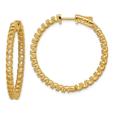14K Yellow Gold Inside-Out Hoop Earring Mounting