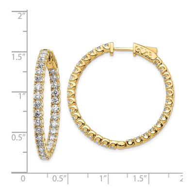 14K Yellow Gold 4.3 ct tw 34mm Diamond Inside-Out Hoop Earrings – view 2