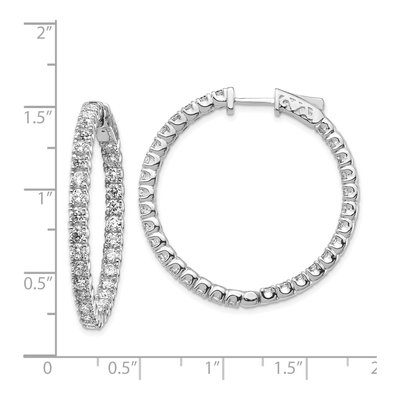 14K White Gold Diamond Inside-Out Hoop Earring Mounting – view 2