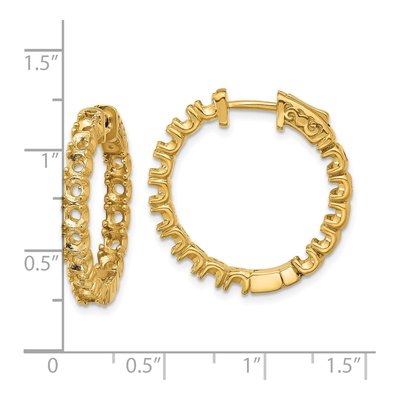 14K Yellow Gold Inside-Out Hoop Earring Mounting – view 2