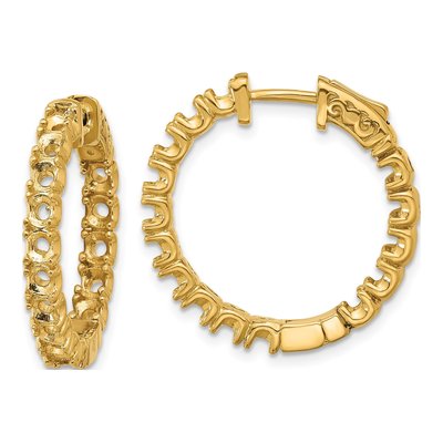 14K Yellow Gold Inside-Out Hoop Earring Mounting