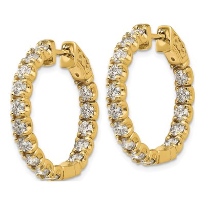 14K Yellow Gold 2 3/4 ct tw 25mm Diamond Inside-Out Safety Hoop Earrings – view 3