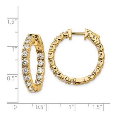 14K Yellow Gold 2 3/4 ct tw 25mm Diamond Inside-Out Safety Hoop Earrings – view 6