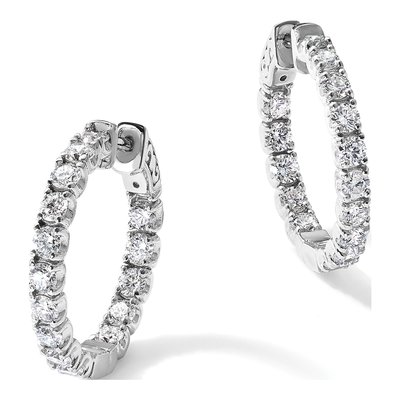 14K White Gold 2 3/4 ct tw 25mm Diamond Inside-Out Hoop Earrings – view 5