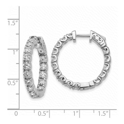 14K White Gold 2 3/4 ct tw 25mm Diamond Inside-Out Hoop Earrings – view 8