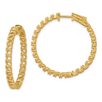 14K Yellow Gold Inside-Out Hoop Earring Mounting
