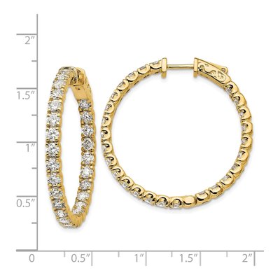 14K Yellow Gold 4.8 ct tw 36mm Diamond Inside-Out Hoop Earrings – view 5