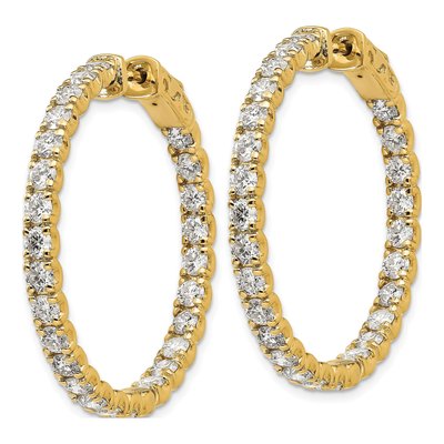 14K Yellow Gold 4 7/8 ct tw 25mm Lab-Grown Diamond Hoop Earrings – view 3