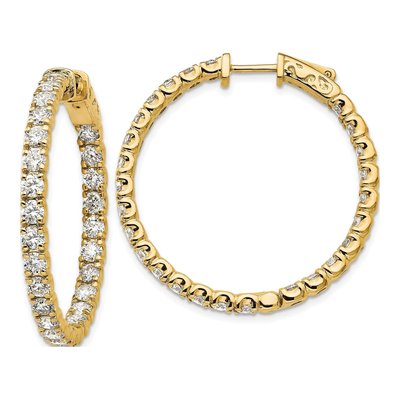 14K Yellow Gold 4 7/8 ct tw 25mm Lab-Grown Diamond Hoop Earrings