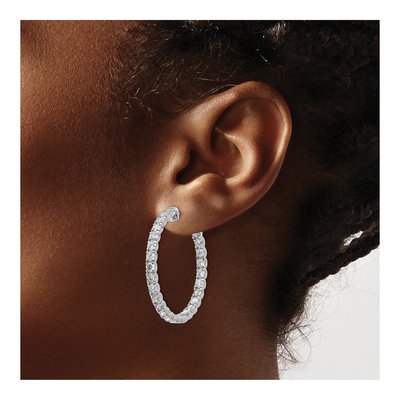 14K White Gold Diamond Hoop Earring Mounting – view 4