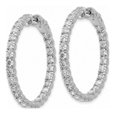 14K White Gold 4 7/8 ct tw 25mm Diamond Inside-Out Hoop Earrings – view 3