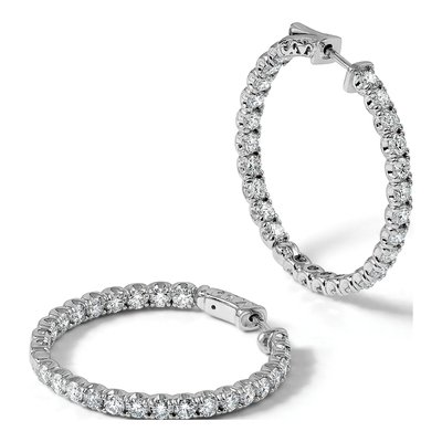 14K White Gold 4 7/8 ct tw 25mm Diamond Inside-Out Hoop Earrings – view 5
