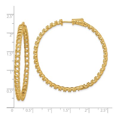 14K Yellow Gold Inside-Out Hoop Earring Mounting – view 3