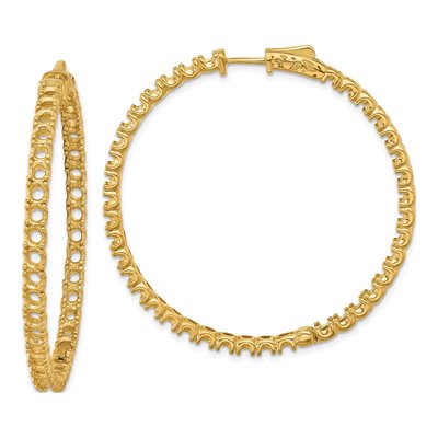 14K Yellow Gold Inside-Out Hoop Earring Mounting