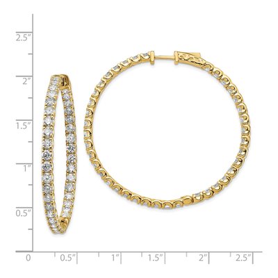 14K Yellow Gold 7.25 ct tw 48mm Diamond Inside-Out Hoop Earrings – view 3