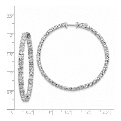 14K White Gold 7 1/4 ct tw 49mm Lab-Grown Diamond Hoop Earrings – view 3