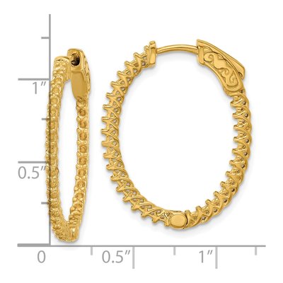 14K Yellow Gold Oval Inside-Out Hoop Earring Mounting – view 2