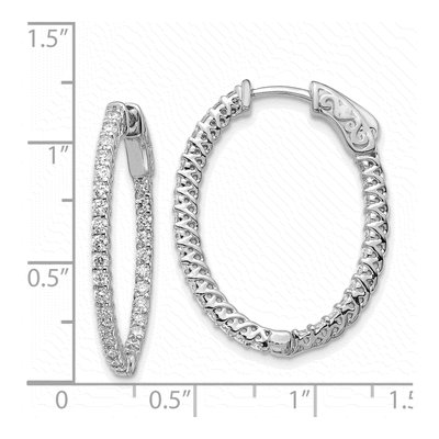 14K White Gold Diamond Inside-Out Hoop Earring Mounting – view 2