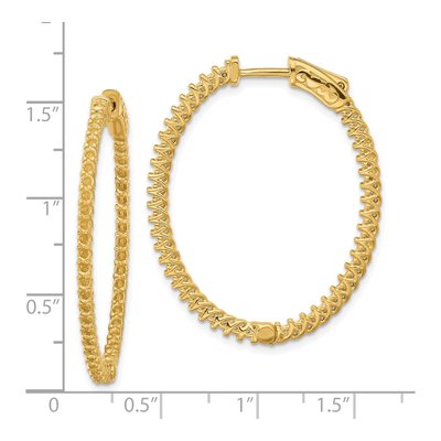 14K Yellow Gold Inside-Out Diamond Hoop Earring Mounting – view 2