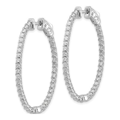14K White Gold Diamond Inside-Out Hoop Earring Mounting – view 2