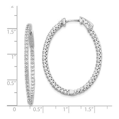 14K White Gold Diamond Inside-Out Hoop Earring Mounting – view 4