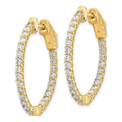 14K Yellow Gold 1.75 ct tw 31mm Diamond Inside-Out Hoop Earrings – view 2