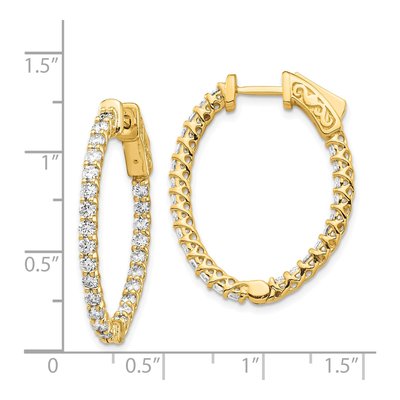14K Yellow Gold 1.75 ct tw 31mm Diamond Inside-Out Hoop Earrings – view 4