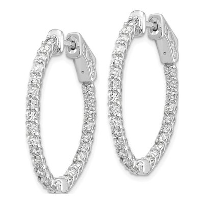 14K White Gold Oval Inside-Out Hoop Earring Mounting – view 2
