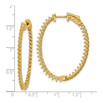 14K Yellow Gold In & Out Hoop Earring Mountings – view 2