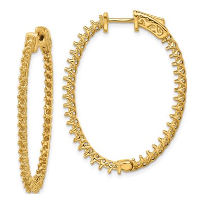 14K Yellow Gold Inside-Out Hoop Earring Mounting