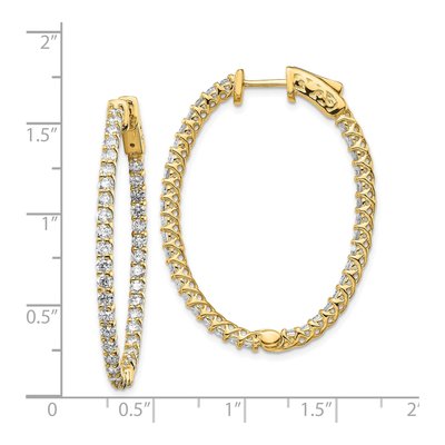 14K Yellow Gold 2.6 ct tw 39mm Diamond Inside-Out Hoop Earrings – view 2