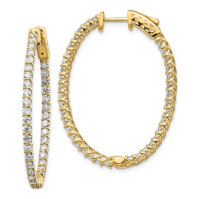 14K Yellow Gold 2.6 ct tw 39mm Diamond Inside-Out Hoop Earrings