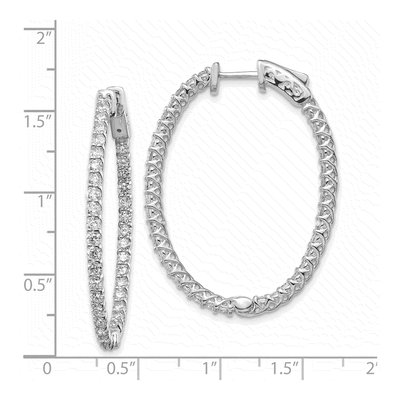 14K White Gold Diamond Inside-Out Hoop Earring Mounting – view 2