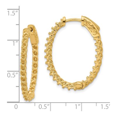 14K Yellow Gold Oval In & Out Hoop Earring Mountings – view 2