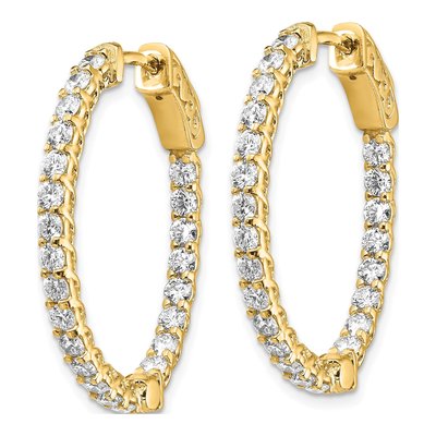 14K Yellow Gold 2.3 ct tw 30mm Diamond Inside-Out Hoop Earrings – view 2